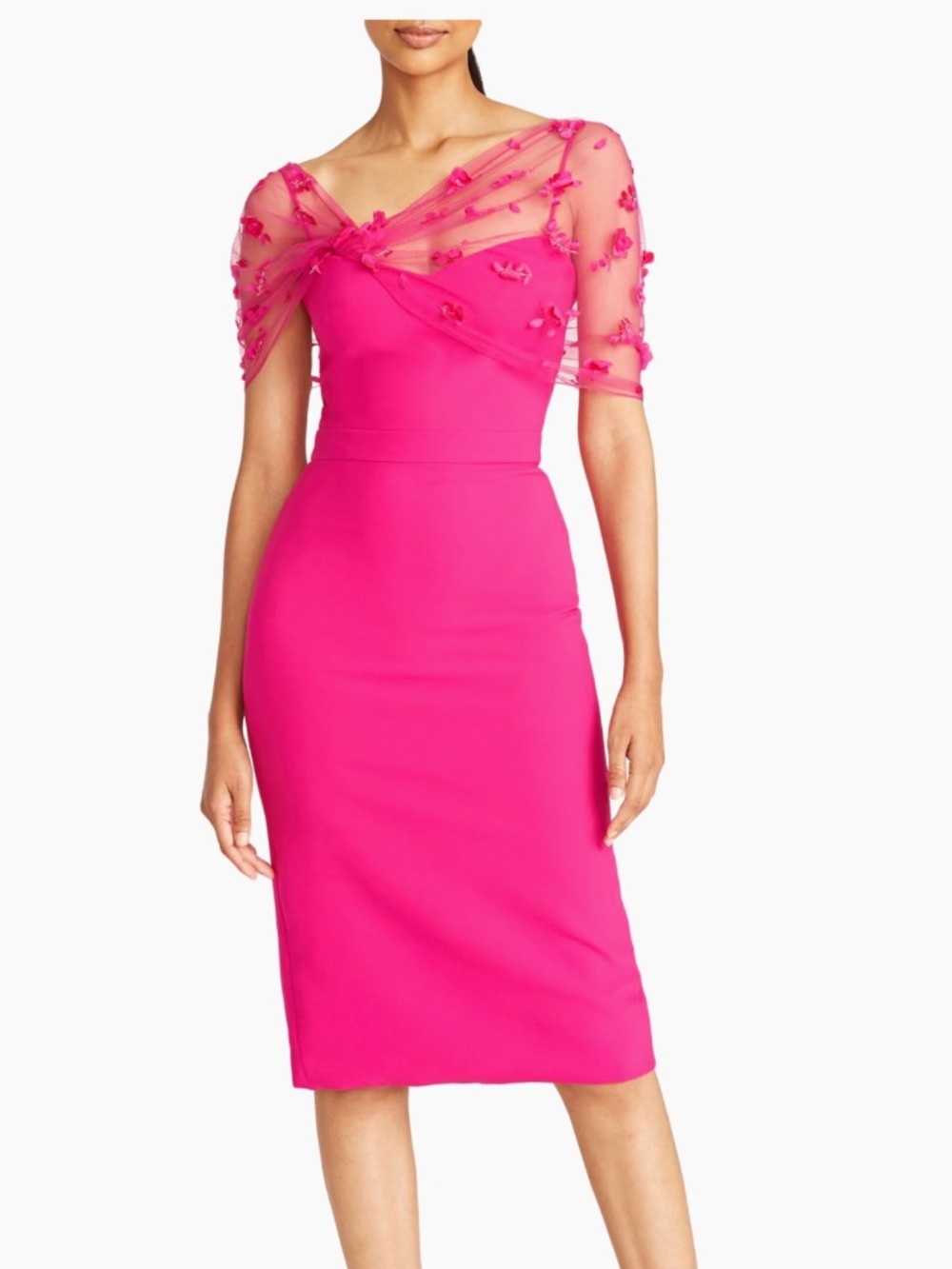 Theia  Gia Beaded Shawl-Embellished Dress - Size 6 NWT $645